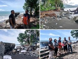 Sinergi Cepat Pemkab Sangihe: Dinsos, BPBD, dan Pemerintah Kecamatan Tahuna Tinjau dan Salurkan Bantuan bagi Korban Gelombang Pasang di Santiago