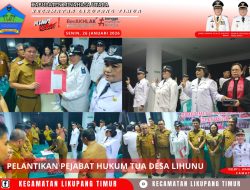 Hudia Tatibas Resmi Dilantik sebagai Penjabat Hukum Tua Desa Lihunu
