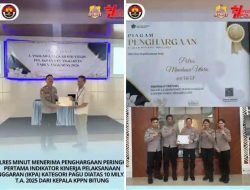 Polres Minut Raih Peringkat Pertama IKPA 2025 dari KPPN Bitung