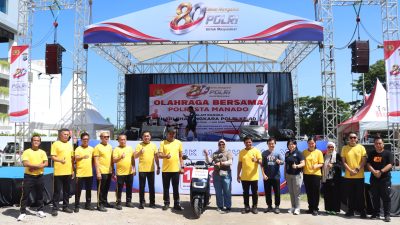 Pererat Sinergitas dan Kebersamaan, Polresta Manado Gelar Olahraga Bersama Peringati Hari Bhayangkara Ke-80